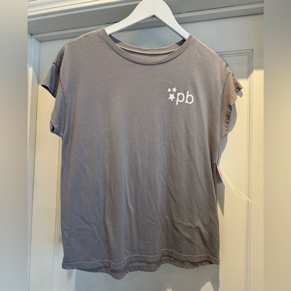 Pure Barre PB Stars Short Sleeve Tee Shirt in Heather Gray